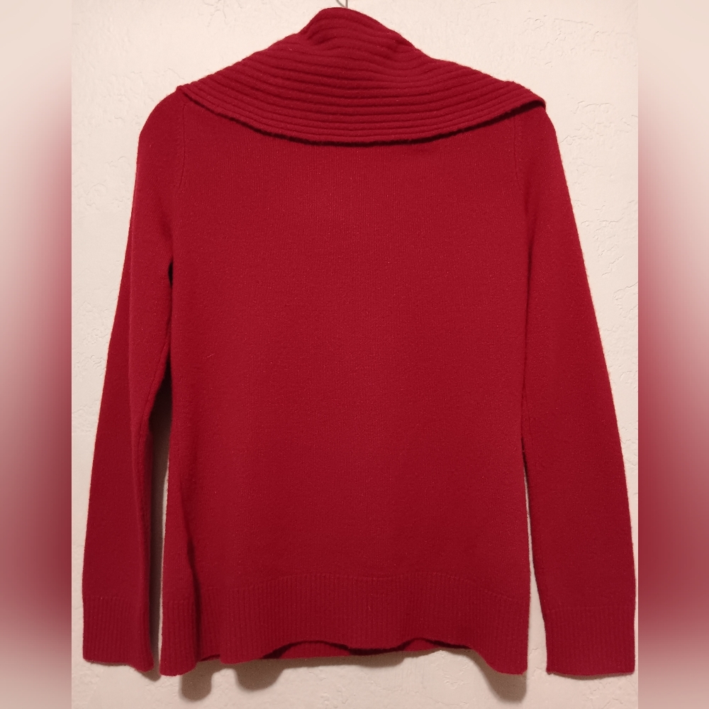 Antonio Melani Sweater 100% Cashmere Women Pullover SxS Red  Cowl Neck Stretch - Picture 2 of 10